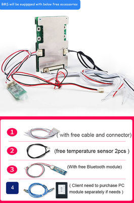 11S - 15S 36V - 60V Smart BMS 20A - 60A Dòng điện không đổi với giao tiếp Bluetooth UART