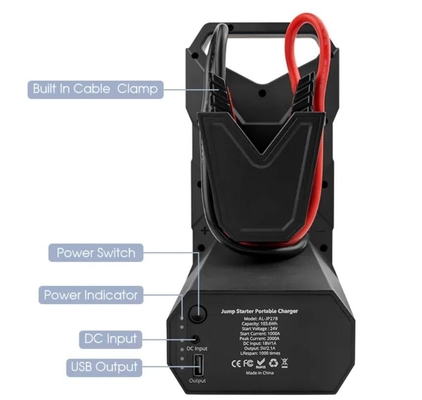 Bộ sạc ắc quy ô tô di động 2000A hiện tại cao nhất Bộ khởi động xe tải 24V có đế từ tính