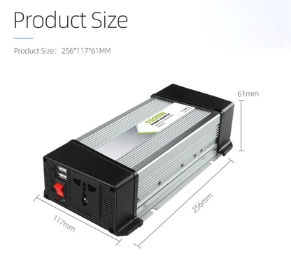 Biến tần nguồn AC 1.5KW DC 12 v đến 230V Biến tần sóng hình sin biến đổi năng lượng mặt trời Hiệu suất cao
