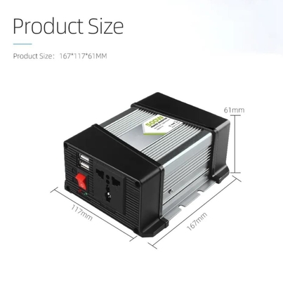 Biến tần năng lượng mặt trời gắn trên xe 500W 12 v đến 220v Home 5v 2.1a với USB kép