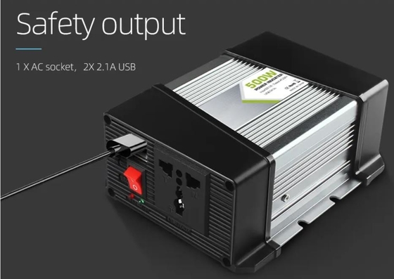 Biến tần năng lượng mặt trời gắn trên xe 500W 12 v đến 220v Home 5v 2.1a với USB kép