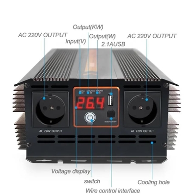 12v đến 220v Tắt lưới Biến tần sóng hình sin công suất cao 3kw