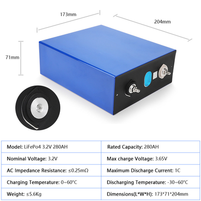 Bộ pin 3.2V 280AH LiFePO4 Vòng đời 3500 lần cho các dụng cụ điện