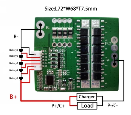 Pin 18,5V 30A 5S LTO BMS Độ dày 1,6mm cho gói pin Lithium Ion