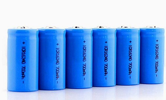 RCR123A Tế bào pin Lithium Ion Chu kỳ sâu 3.7V 700mah 16340