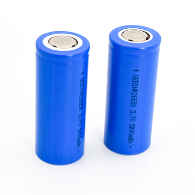 Đầu phẳng 26650 Pin có thể sạc lại 5000 mah cho đèn pin Quạt nhỏ