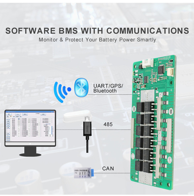 Cân bằng chủ động UART Communications BMS 12V 60A 4S kích thước 120 × 65 × 10mm