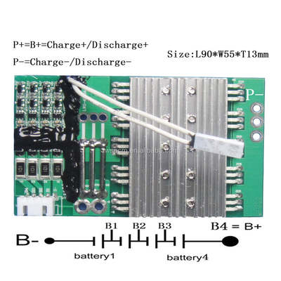 12v Lifepo4 Active Balance BMS Smart 4s 10A 20A hai lớp