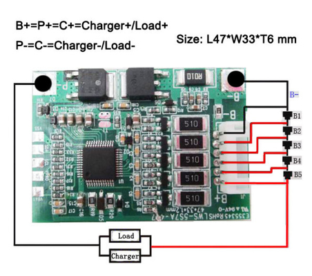 Cân bằng chủ động Smart Uart BMS 5S 7A 18.5V 72v 50ah cho xe điện