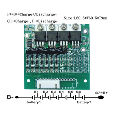 BMS 1.0mm với Cân bằng chủ động 7S 15A cho các gói pin Lithium