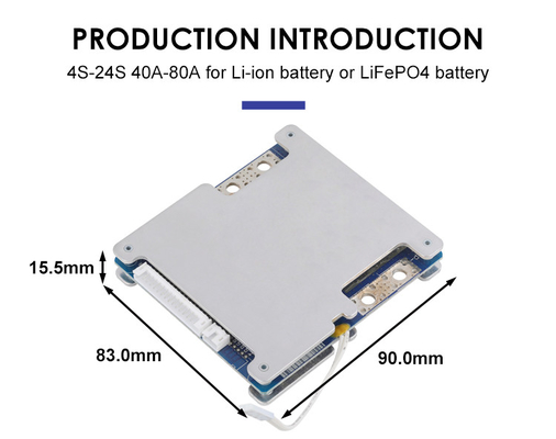 Bảng bảo vệ pin LiFepo4 BMS PCM Smart 19s 60V 40A có cân bằng
