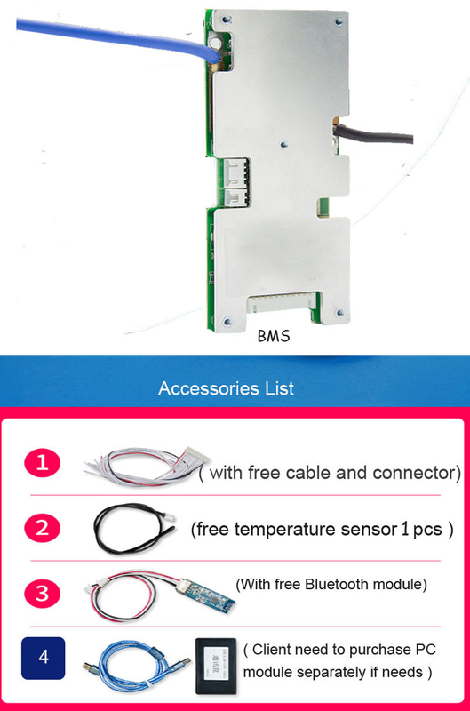 Hệ thống BMS thông minh 6S đến 10S Ứng dụng pin lithium 20A đến 60A Hiện tại có sẵn