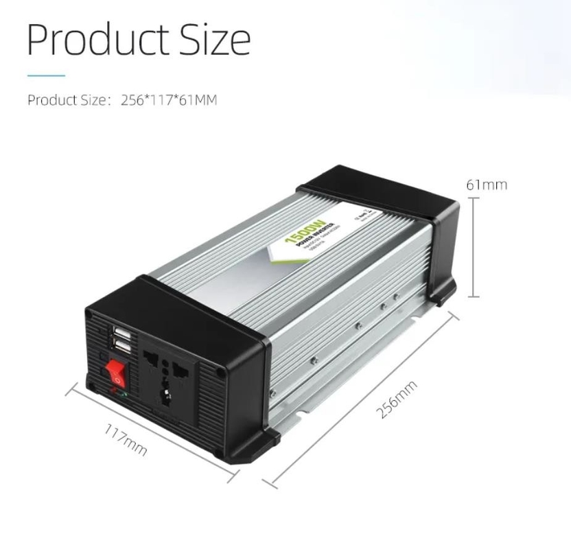 Biến tần nguồn AC 1.5KW DC 12 v đến 230V Biến tần sóng hình sin biến đổi năng lượng mặt trời Hiệu suất cao