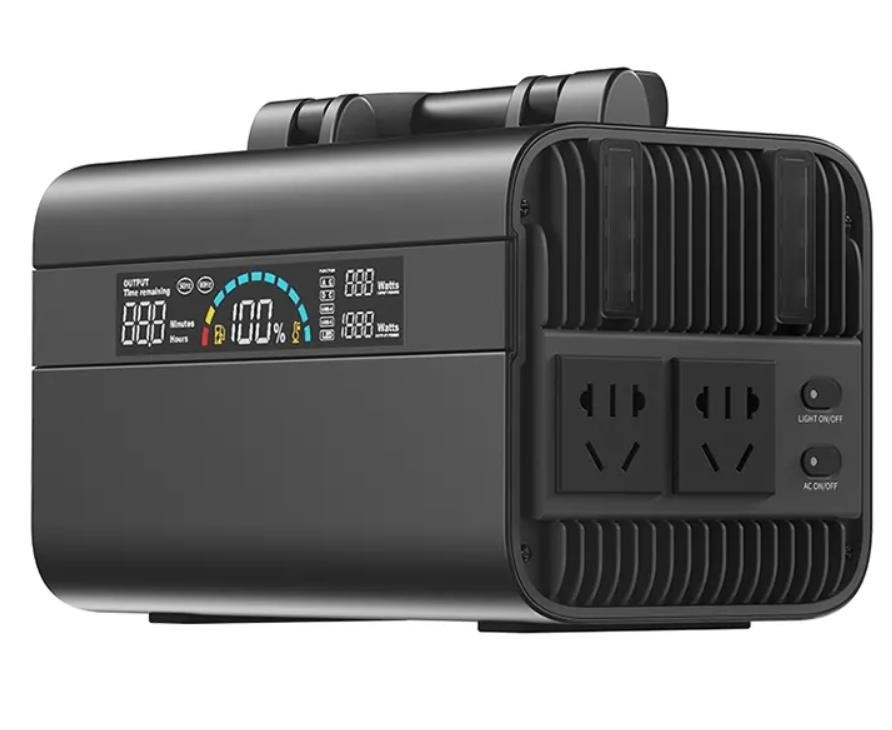 Đầu vào 110V / 220V Đầu ra 600wh Trạm phát điện di động với năng lượng mặt trời và ánh sáng 4w