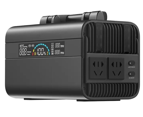 Đầu vào 110V / 220V Đầu ra 600wh Trạm phát điện di động với năng lượng mặt trời và ánh sáng 4w